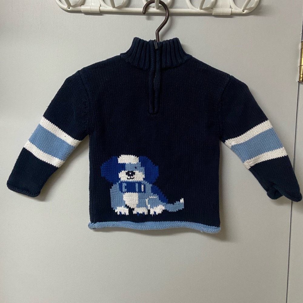 Cherokee Navy Blue Cotton Knit Sweater